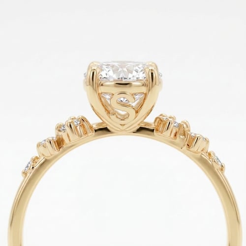 Verlobungsring mit Buchstaben und Diamanten Olha