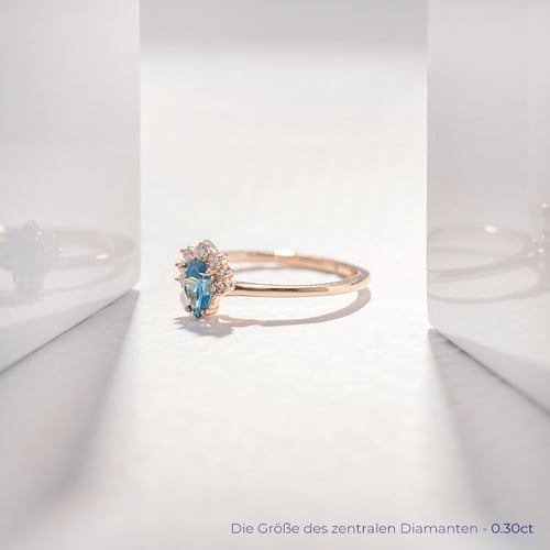 Verlobungsring mit einem zertifizierten fancy blue Lab Grown Diamanten Wilf
