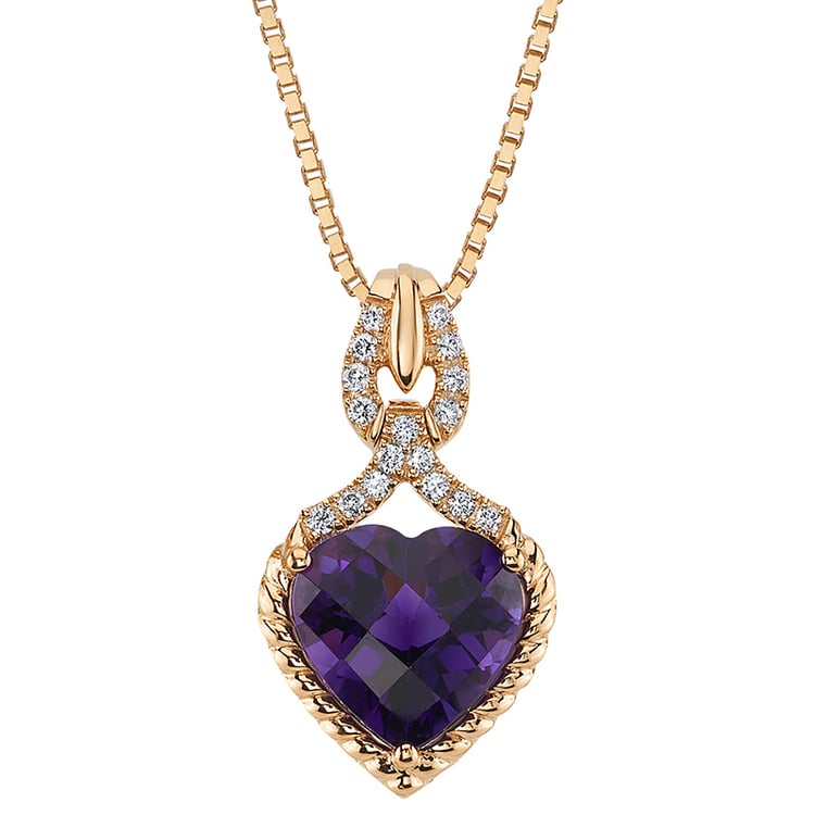 Herzanhänger mit Amethyst und Lab Grown Diamanten Edith