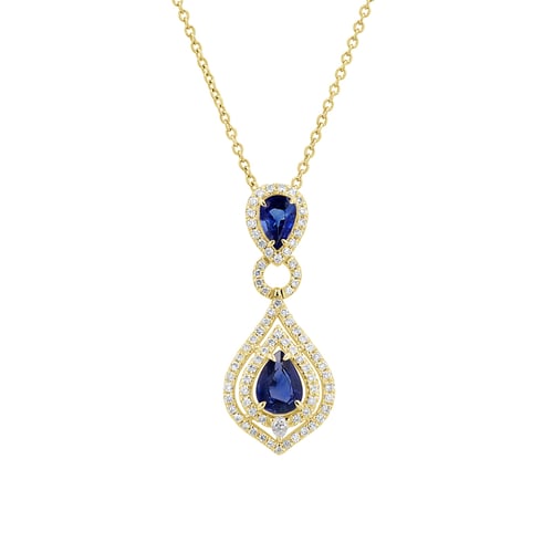 Anhänger mit Saphiren und Diamanten Lovise