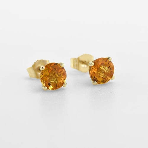 Goldene Ohrstecker mit Citrin Hulda
