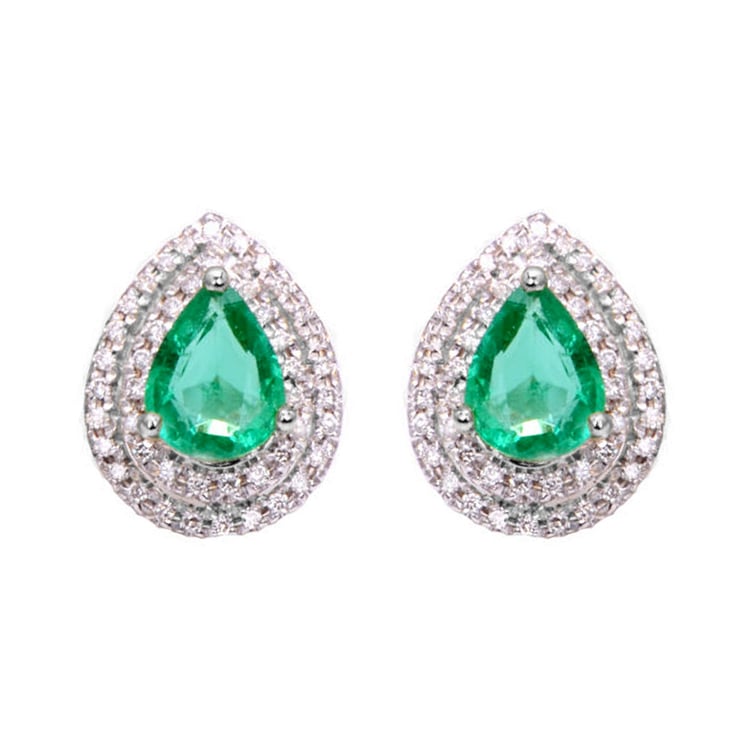 Ohrringe mit Smaragden und Diamanten Katena 90540