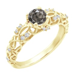 Verlobungsring im Vintage-Stil mit einem Salt and Pepper Diamanten Chantal