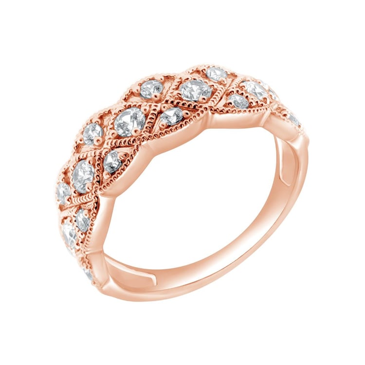 Verzierter Silberring mit Diamanten Ruben 162287