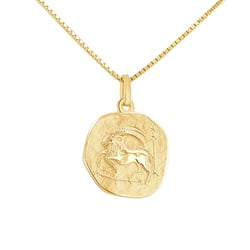Goldanhänger mit Symbolen des Tierkreiszeichens Steinbock