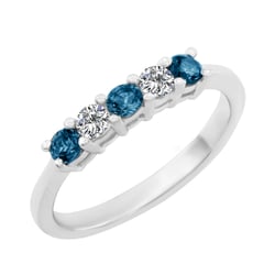 Goldener Ring mit blauen und klaren Diamanten Aisha