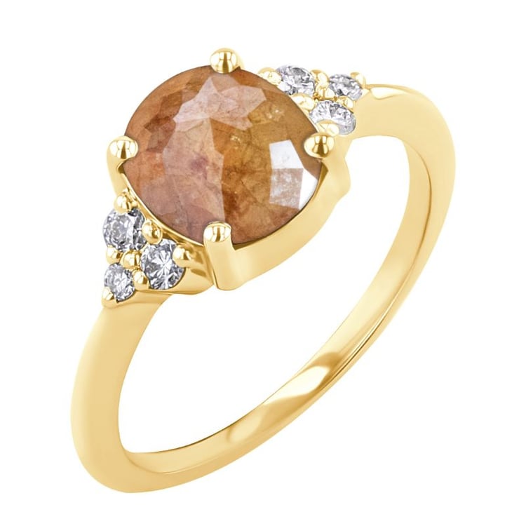 Goldener Ring mit einem Salt and Pepper Diamanten Agathe