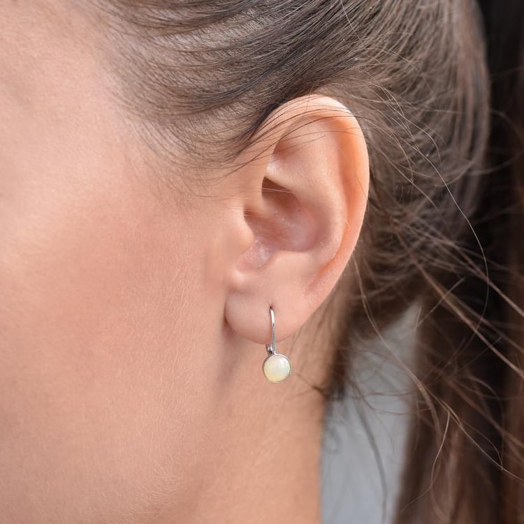 Silberne Hängeohrringe mit natürlichen Opalen Maumo 34121