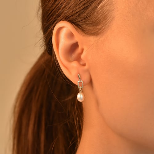 Perlenohrringe mit Diamanten Faatina