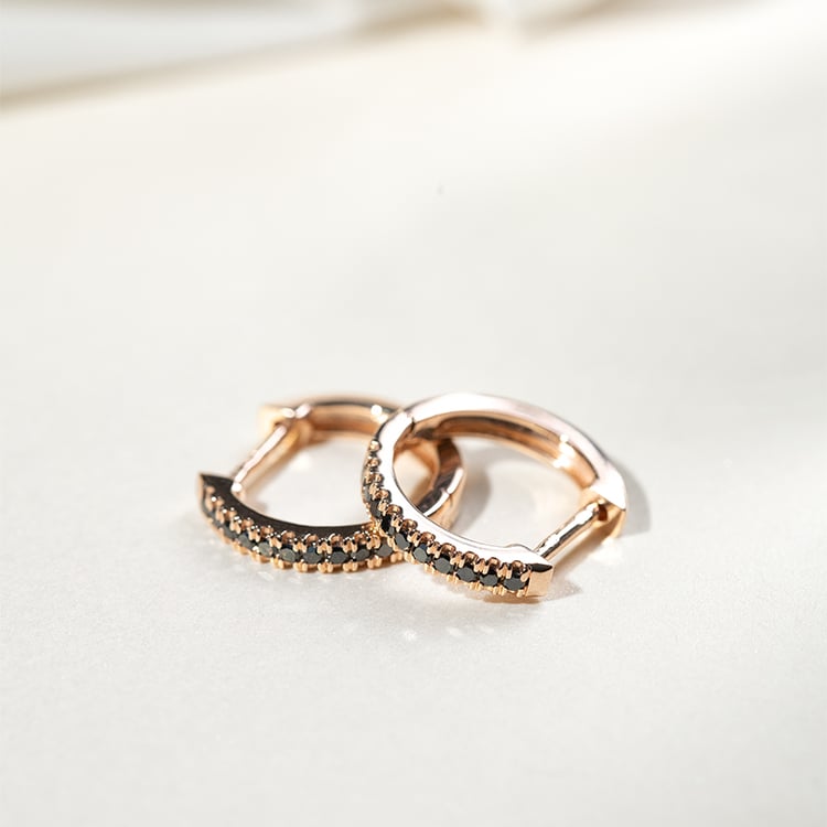 Creolen mit schwarzen Diamanten Gomati 131258