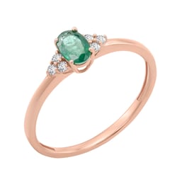 Verlobungsring mit Smaragd und Diamanten Sheldo