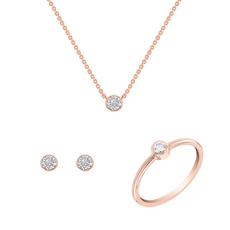 Minimalistisches Set aus Schmuckstücken mit Diamanten Livy 147202