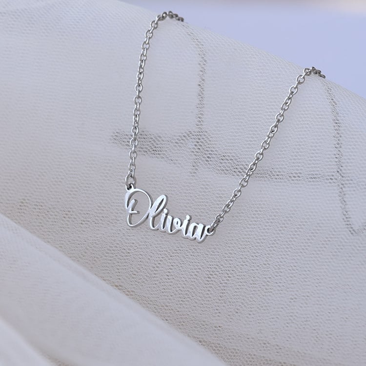 Silberne Namenskette mit Gravur Ihrer Wahl Amael 67485