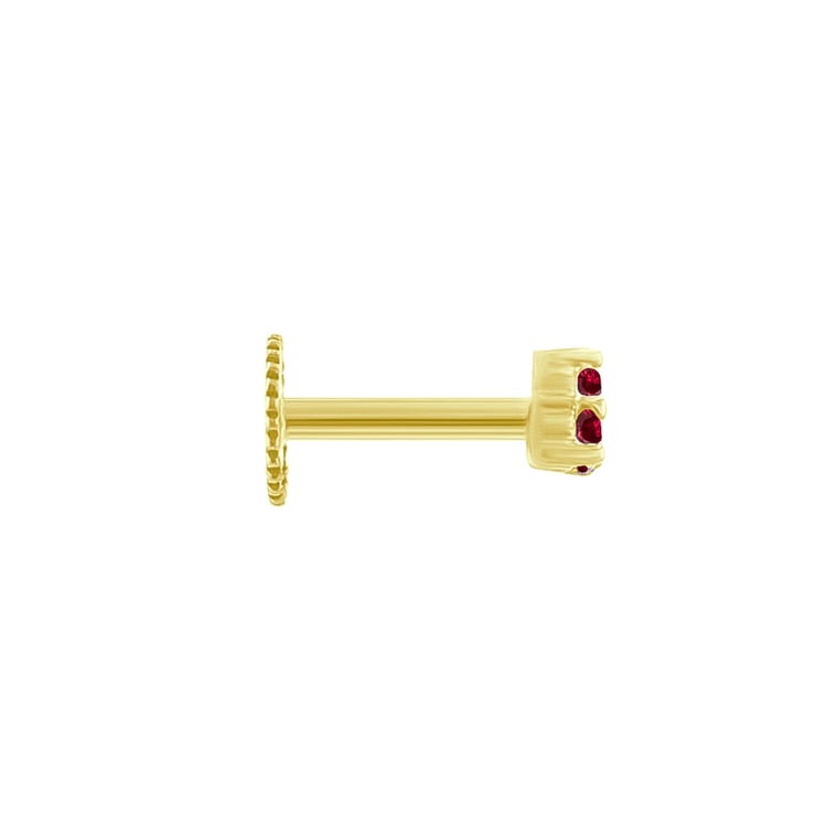 Goldener Piercing Ohrstecker mit Rubinen Masha 124307