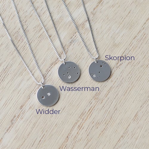 Silberner Anhänger mit Sternbild und Diamant Nyala