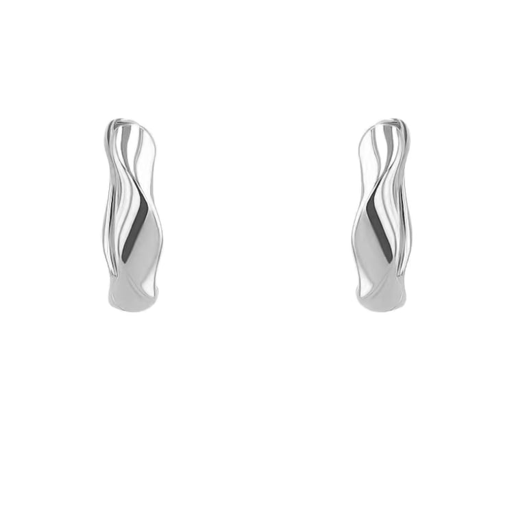 Gewellte runde Ohrringe aus Silber Tilly 163878