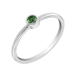 Goldener minimalistischer Ring mit Tsavorit Granat Emilien