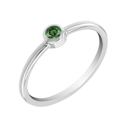 Goldener minimalistischer Ring mit Tsavorit Granat Emilien