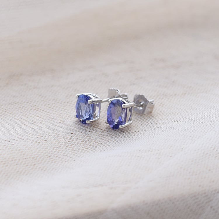 Oval Tansanit Ohrringe 70911