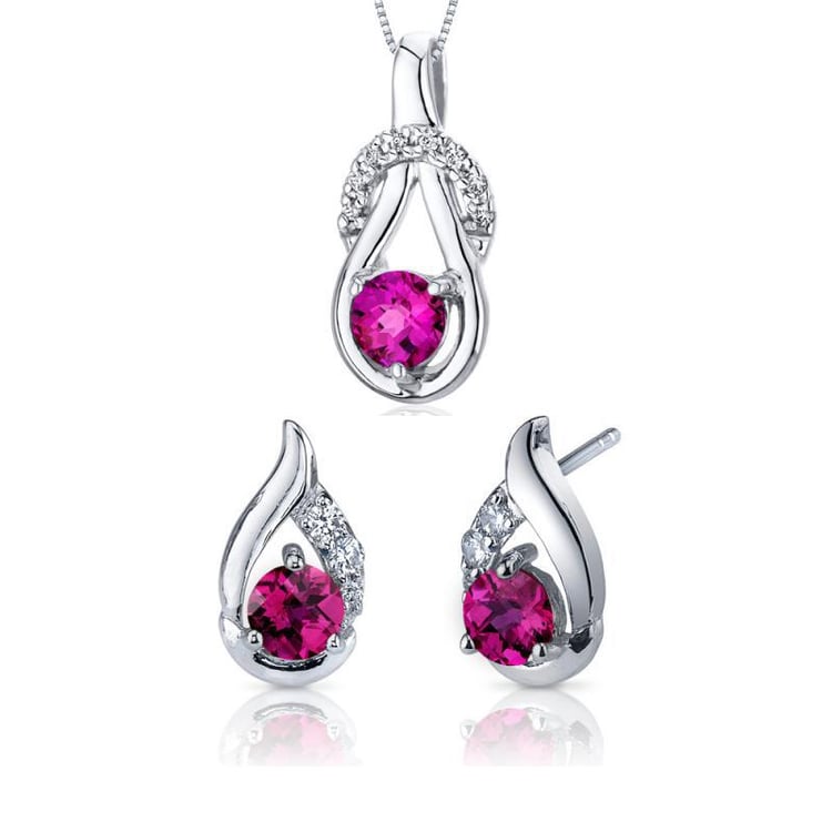 Silbernes Schmuckset mit Rubinen Finees