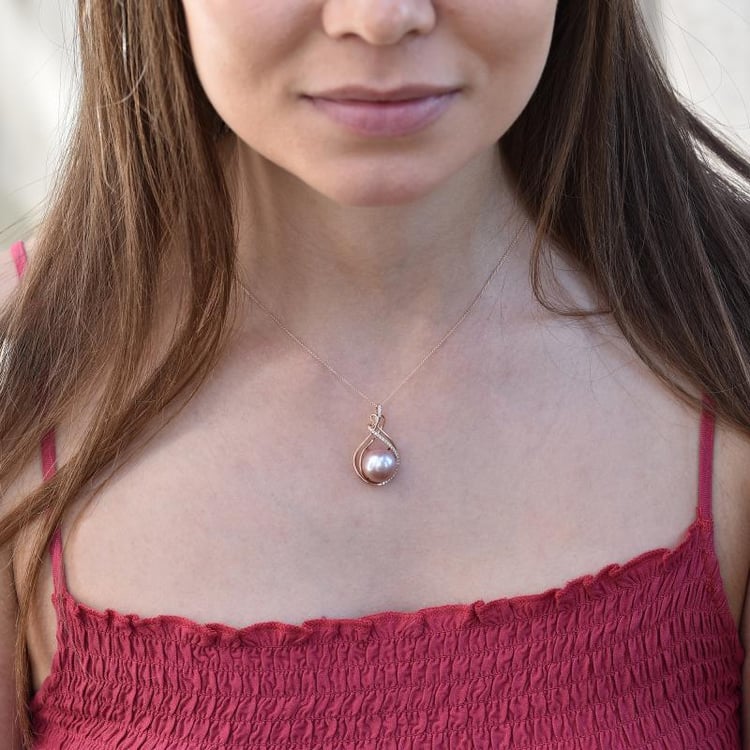 Anhänger mit Perle und Diamanten Renata 13134