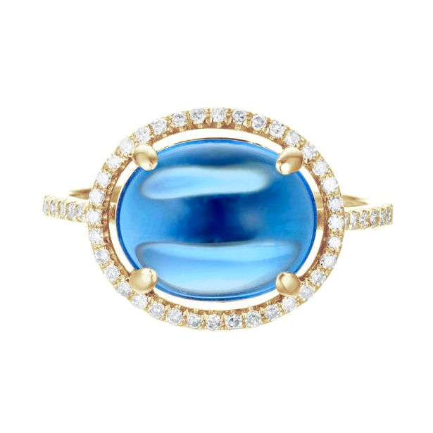 Blauer Topas in Rosegold Ring Jacquelle 87638