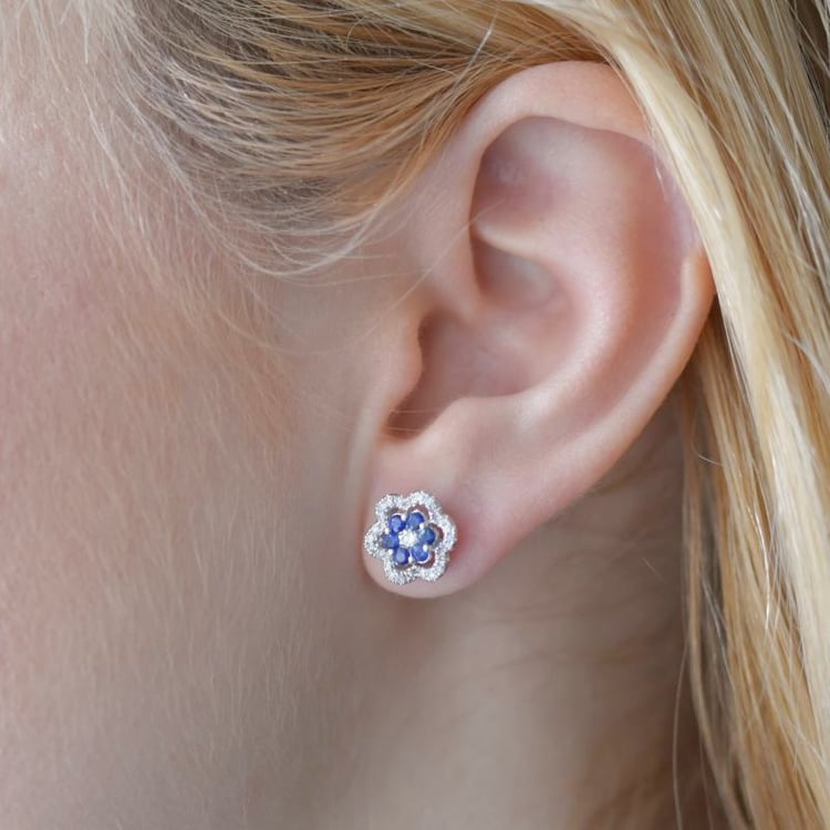 Saphirblüten mit Diamanten Enae 106842