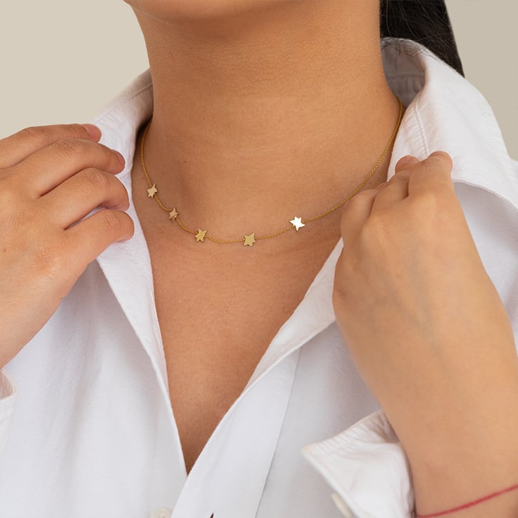 Silberne Kette mit Sternen Der Kleine Prinz 121543