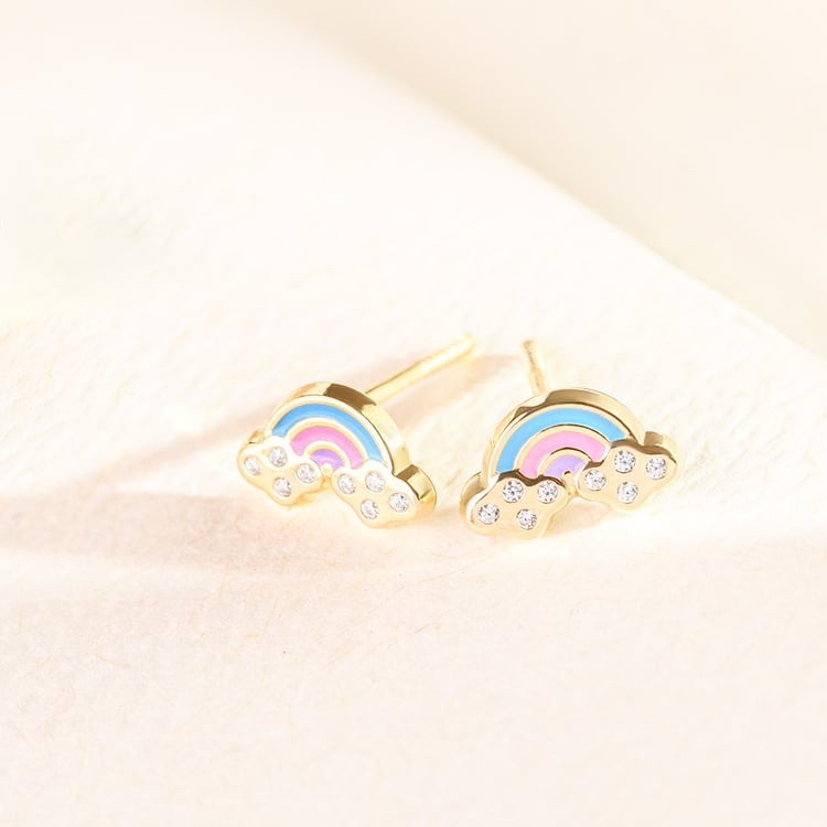 Goldene Kinder-Ohrringe in Regenbogenform Holly 164375
