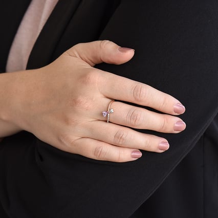 Niedlicher Ring mit Amethyst, Saphir und Diamanten Felix