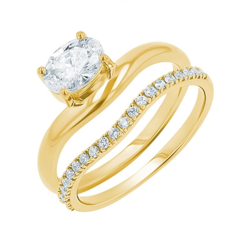 Charmanter Verlobungs-Set aus Ringen mit Lab Grown Diamanten 156021