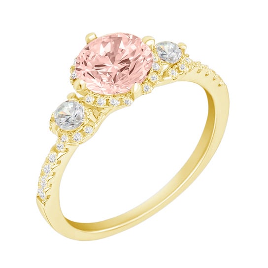 Verlobungsring aus Gold mit Morganit und Diamanten Wirk 59292