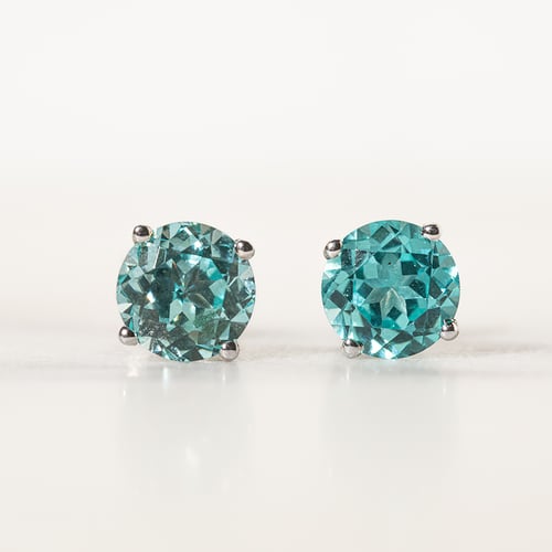 Schmuckset mit runden Lab Grown Paraiba Turmalín Alandra
