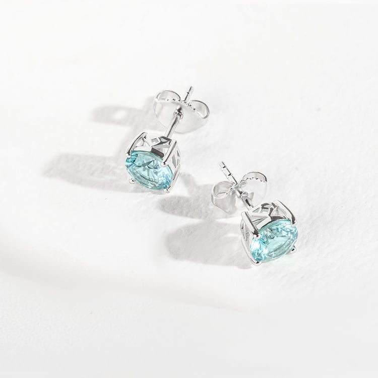 Goldene Ohrstecker mit simuliertem Turmalin 164381