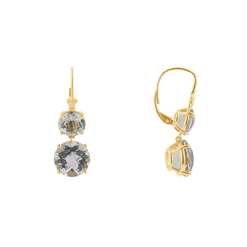 Goldene Hängeohrringe mit Amethysten Karen