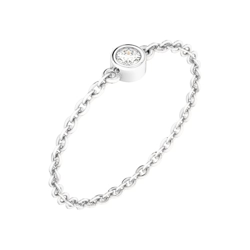 Minimalistischer Kettenring mit einem Diamanten Jalo
