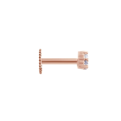 Goldener Piercing Ohrstecker mit weißen Topasen Masha