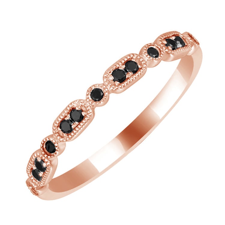 Ring aus Gold mit schwarzen Diamanten halbbesetzt Liam 69697