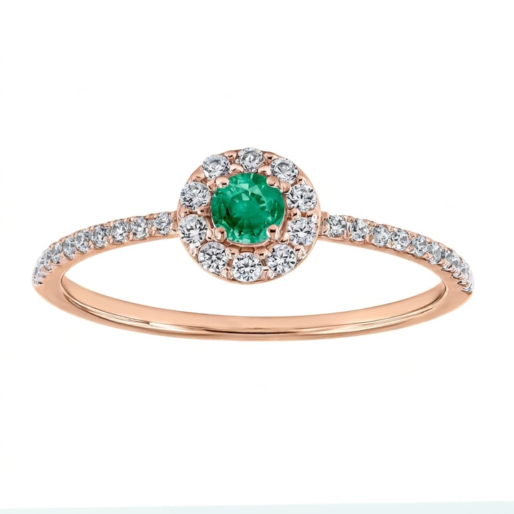 Silber Halo-Ring mit Smaragd und Lab Grown Diamanten Lys 169427