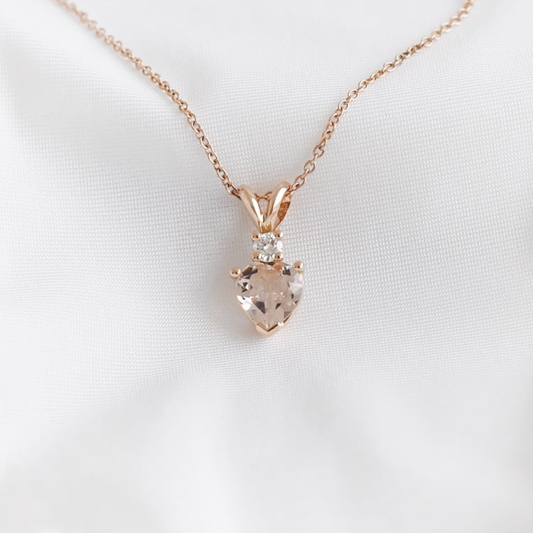 Anhänger aus Gold mit Morganitherz und Diamant Dorevie 93710