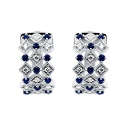 Silberne Creolen mit Diamanten und Saphiren Solveig