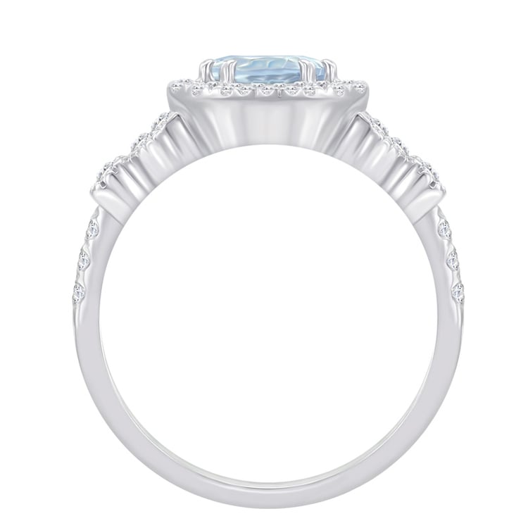 Verlobungsring im Halo-Stil mit Aquamatin und Diamanten Varana 48633