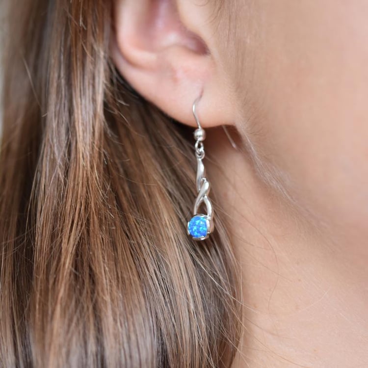Silberne Ohrringe mit Opal 48805