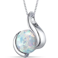 Silberne Anhänger mit weißem Opal Thirumal