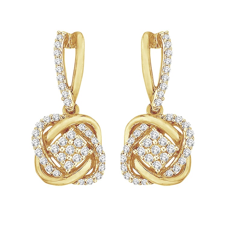 Goldenes geflochtenesSchmuckset mit Diamanten Emre 95045