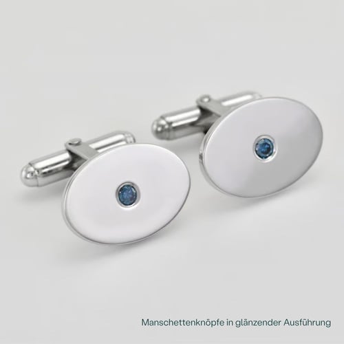 Manschettenknöpfe aus Silber mit blauen Diamanten Obert