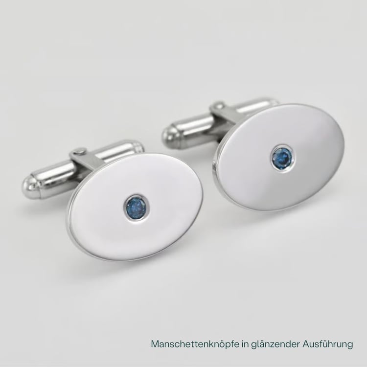 Manschettenknöpfe aus Silber mit blauen Diamanten Obert 165345