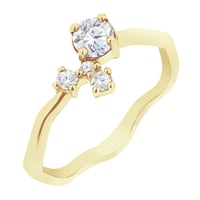 Silberner Cluster Ring mit Moissanit und Lab Grown Diamanten Roche
