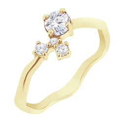 Silberner Cluster Ring mit Moissanit und Lab Grown Diamanten Roche