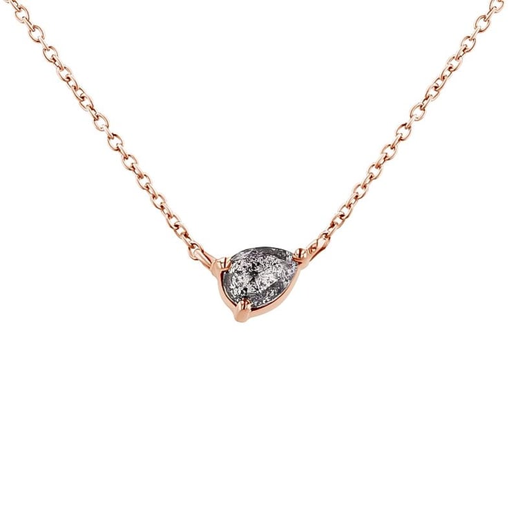 Halskette mit Salt and Pepper Diamant in Birnenform Maliah
